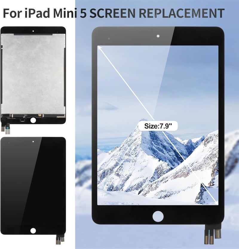 BEXUPULL استبدال شاشة iPad mini 5 لشاشة LCD A2126 لجهاز iPad mini 5 مجموعة إصلاح شاشة اللمس A2133 A2124 A2125 باللون الأسود - Image 2